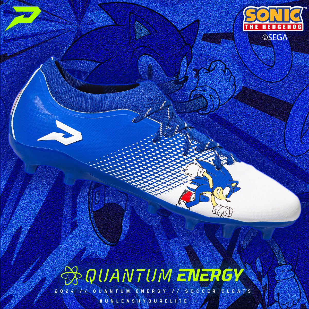 Sonic the Hedgehog Flag Football Cleats - Quantum Energy by Phenom Elite